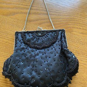 Vintage black sequin evening bag